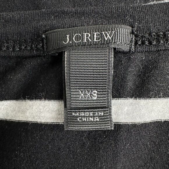 J Crew Striped Maxi Dress Sz XXS Black Gray Racerback Tank Slit Vacation Lounge - Picture 5 of 12